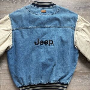 Vintage Denim Jeep Bomber Jacket